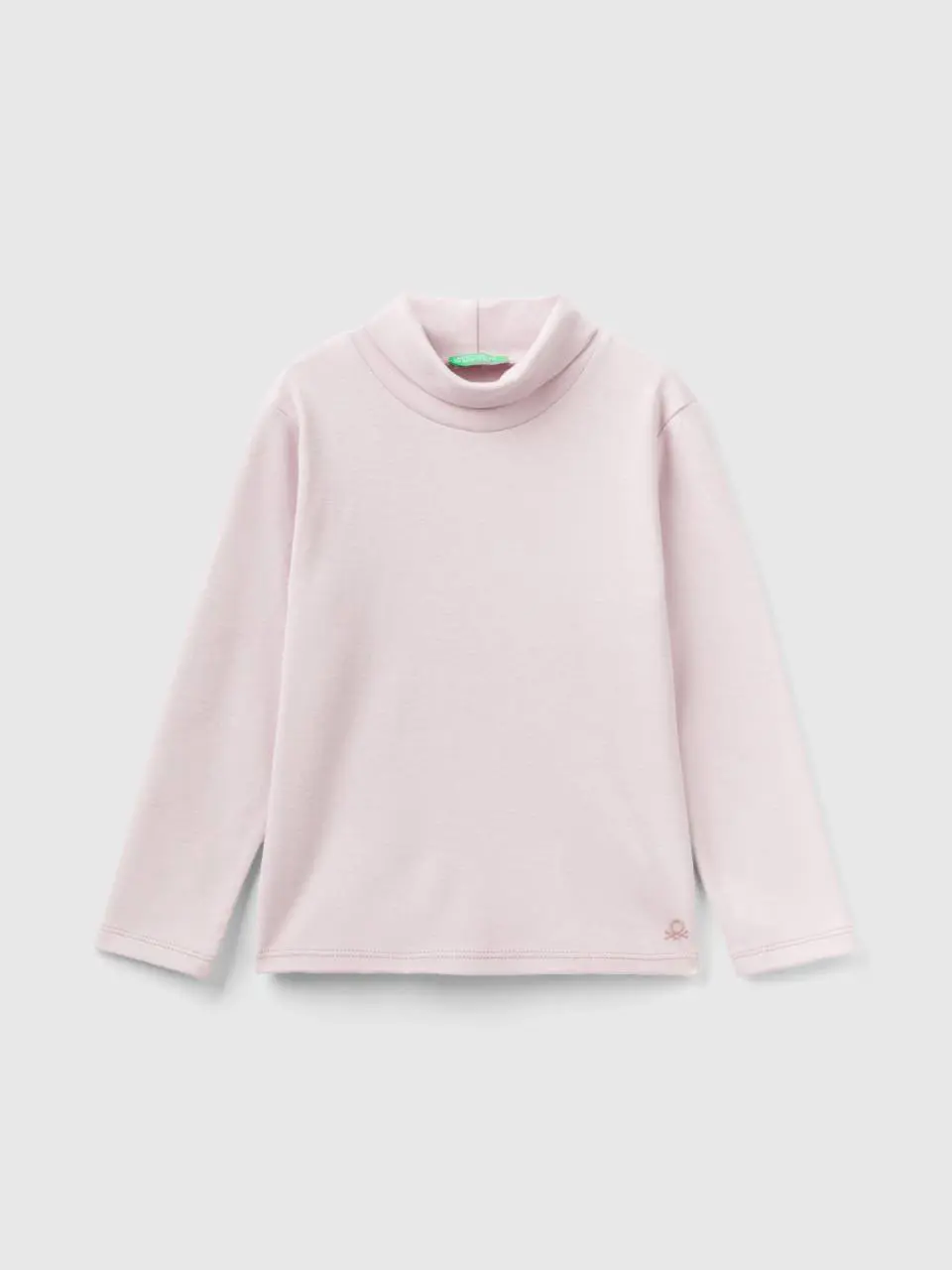 Benetton turtleneck t-shirt in warm organic cotton. 1