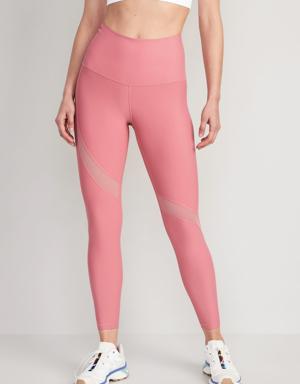 Old Navy Extra High-Waisted PowerSoft Mesh-Paneled 7/8-Length Leggings for Women pink