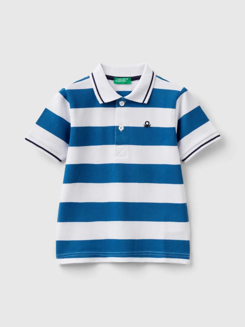 Benetton short sleeve polo with stripes. 1