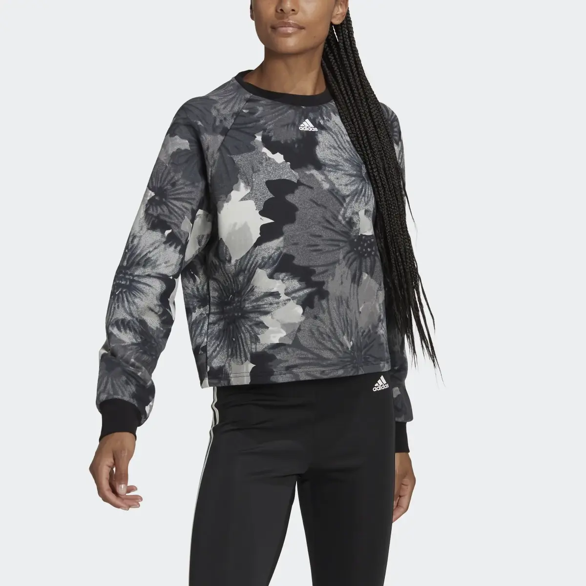 Adidas Allover Print Sweatshirt. 1
