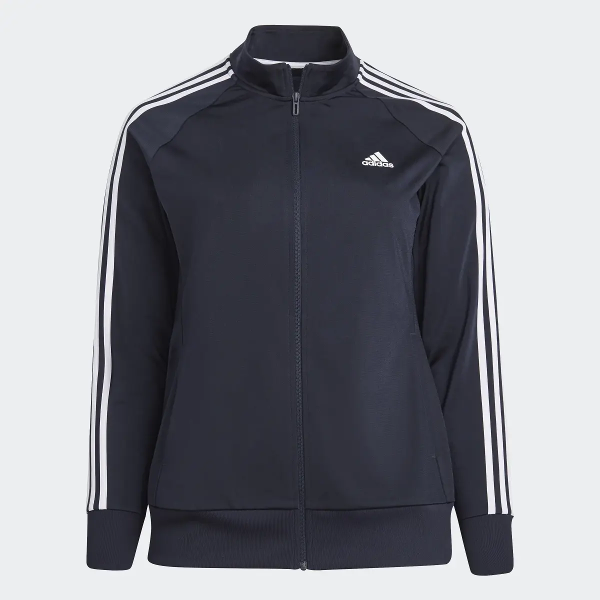 Adidas Essentials Warm-Up Tricot Slim 3-Stripes Track Jacket (Plus Size). 1