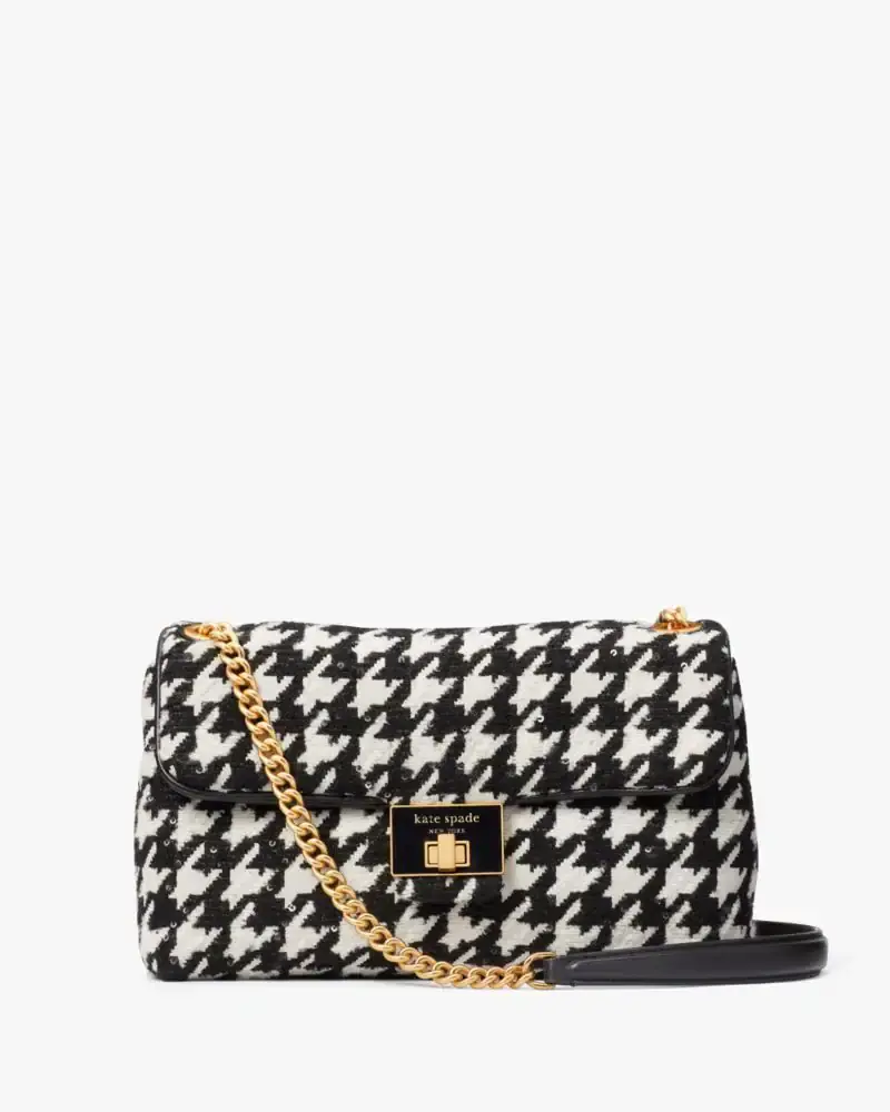 Kate Spade Evelyn Houndstooth Medium Convertible Shoulder Bag. 1