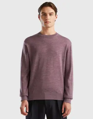 dove gray sweater in pure merino wool
