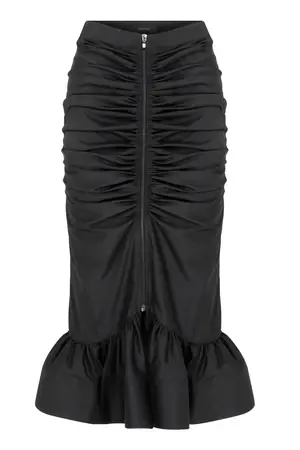 Roman Ruched Mermaid Black Skirt. 1