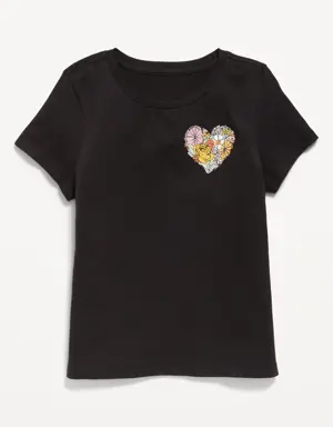 Short-Sleeve Graphic T-Shirt for Girls black