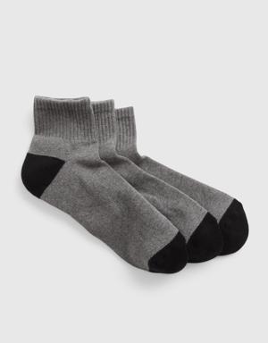 Gap Quarter Crew Socks (3-Pack) gray