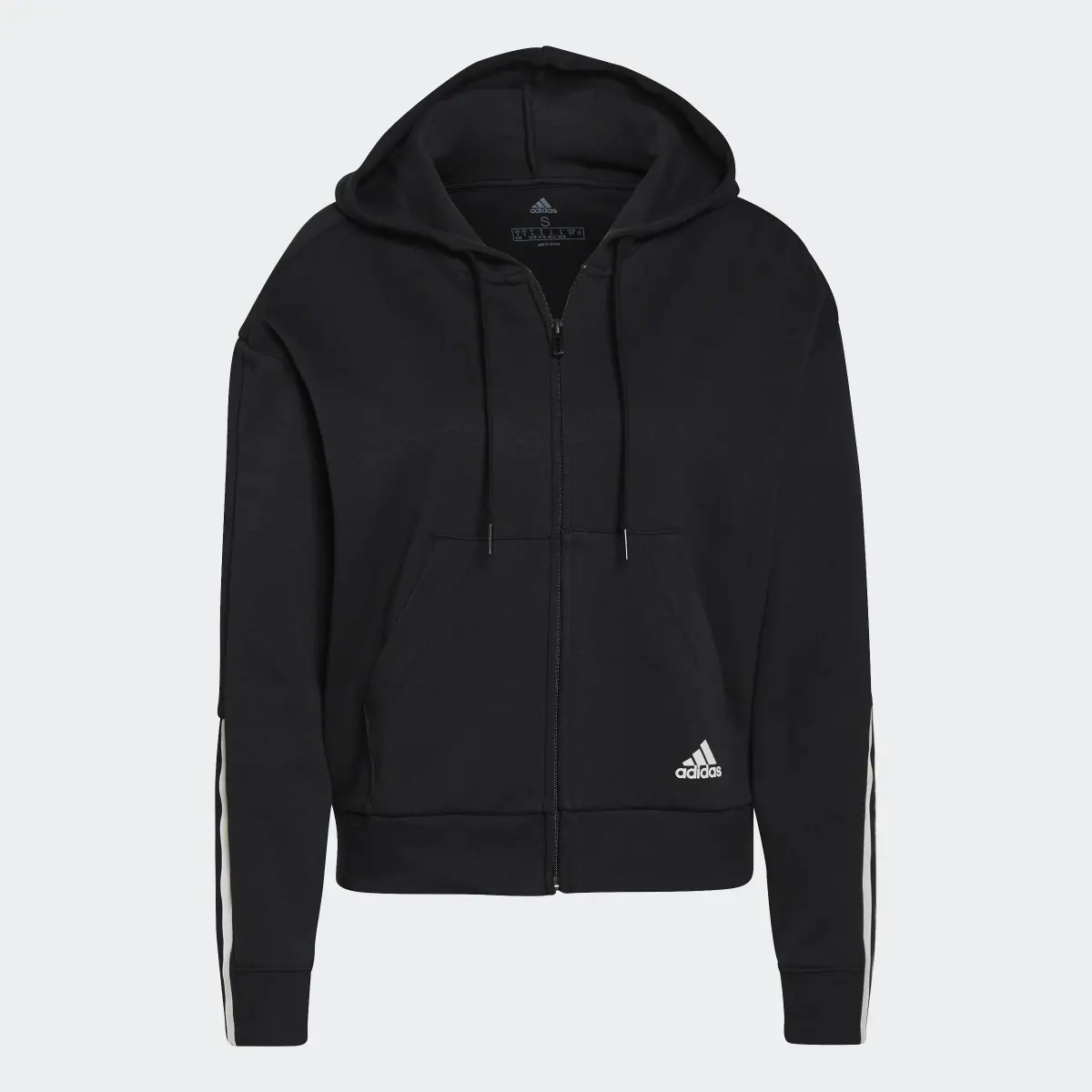 Adidas Chaqueta con capucha Essentials Loose-Cut 3 bandas. 1