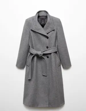 Belted Manteco wool coat