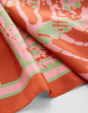 Leaf-print scarf