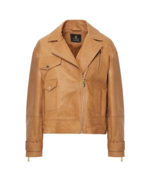 Brown Leather Jacket With Zipper Accessories
