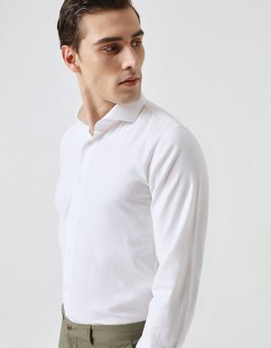 Damat Slim Fit Beyaz Gömlek