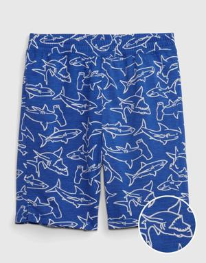 Kids Recycled Graphic PJ Shorts blue
