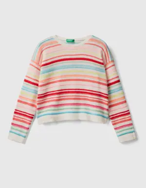 striped sweater in cotton blend