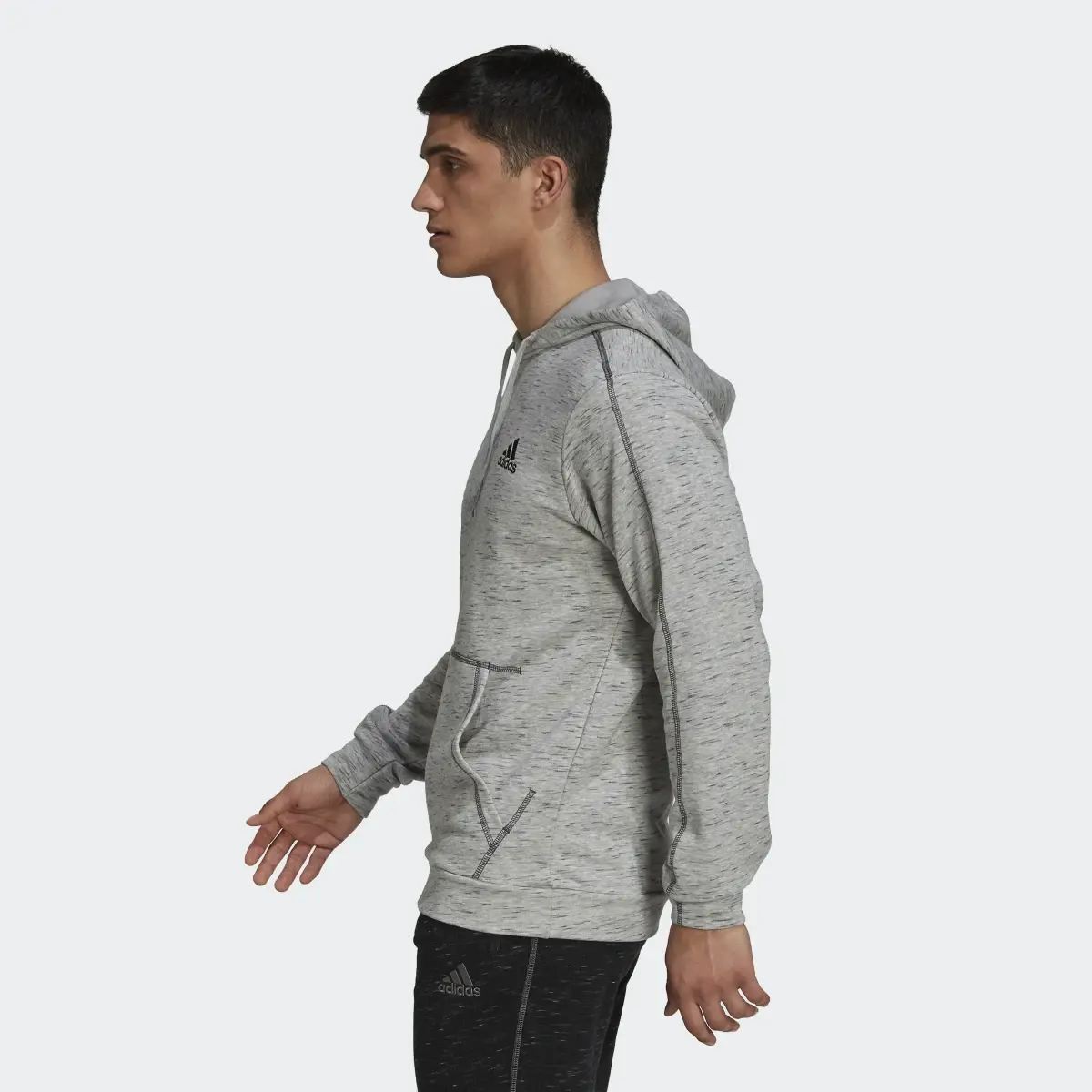 Adidas Essentials Mélange Embroidered Small Logo Hoodie. 3