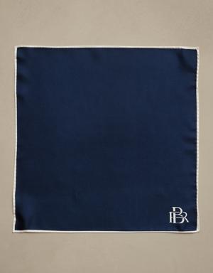 Solid Silk Pocket Square blue