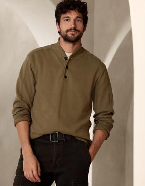 Thermal Shawl-Collar T-Shirt green