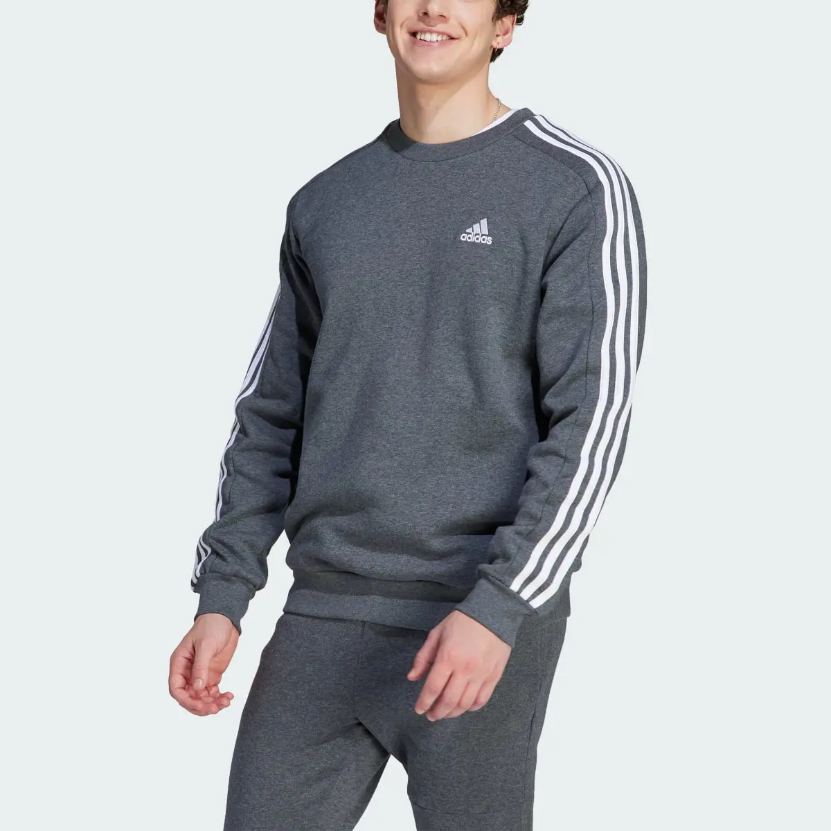 Adidas Sweat-shirt molleton 3 bandes Essentials. 1