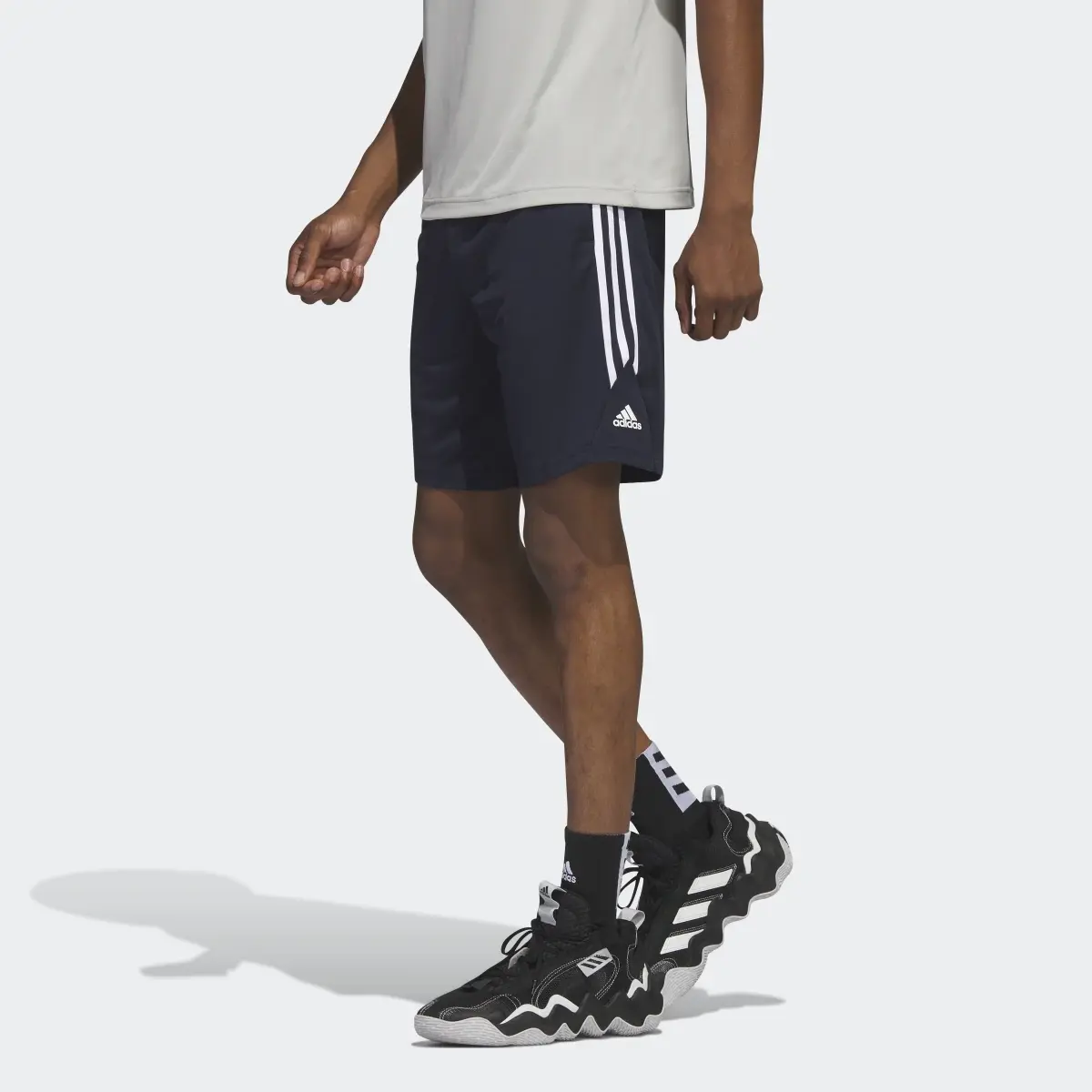 Adidas Legends 3-Stripes Basketball Shorts. 1