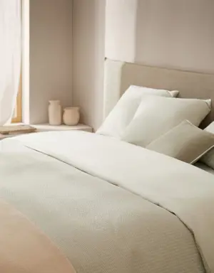 Seersucker duvet cover woven stripe superking bed