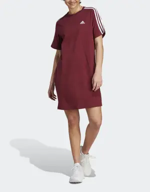 Essentials 3-Streifen Single Jersey Boyfriend T-Shirt-Kleid