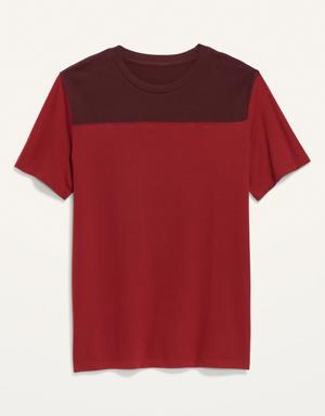 Old Navy Soft-Washed Color-Block Football T-Shirt for Men red