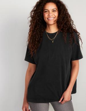 Oversized Vintage Tunic T-Shirt for Women black