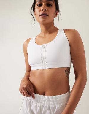 Athleta Ultimate Zip Front Bra A&#45C white