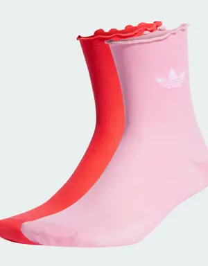Adidas Semi-Sheer Ruffle Crew Socks 2 Pairs