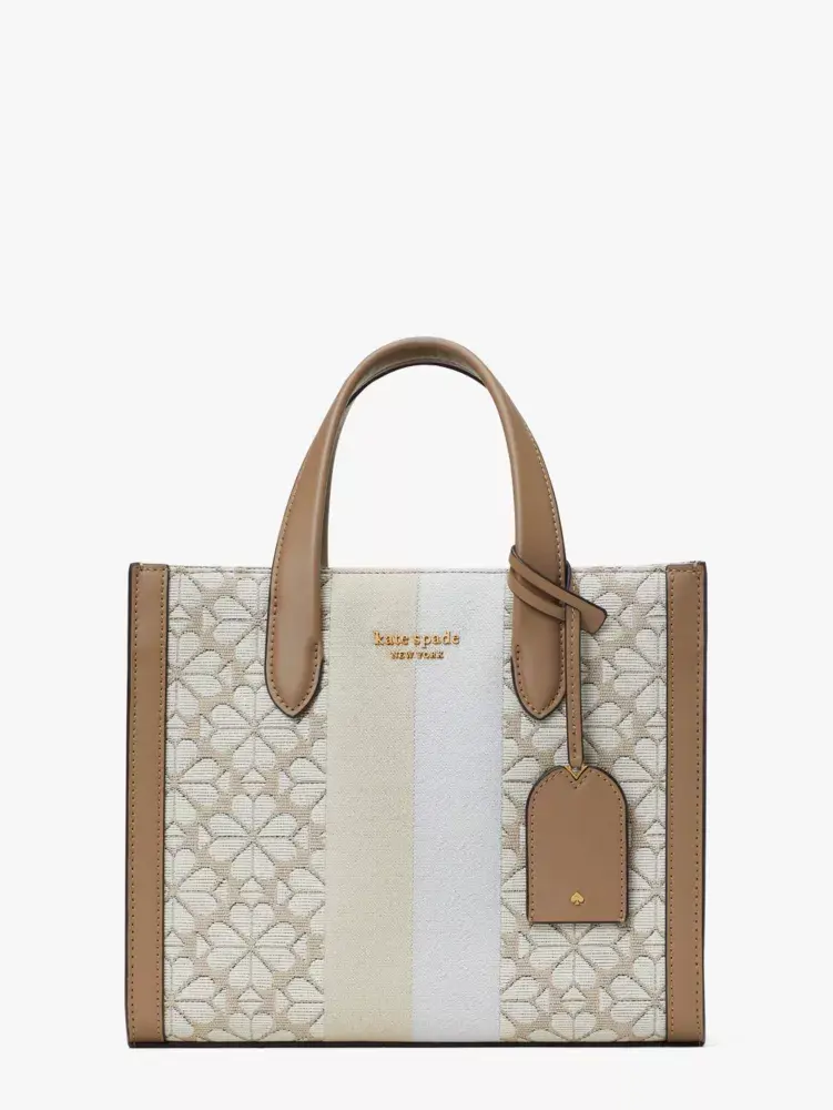 Kate Spade Spade Flower Jacquard Stripe Manhattan Small Tote. 1