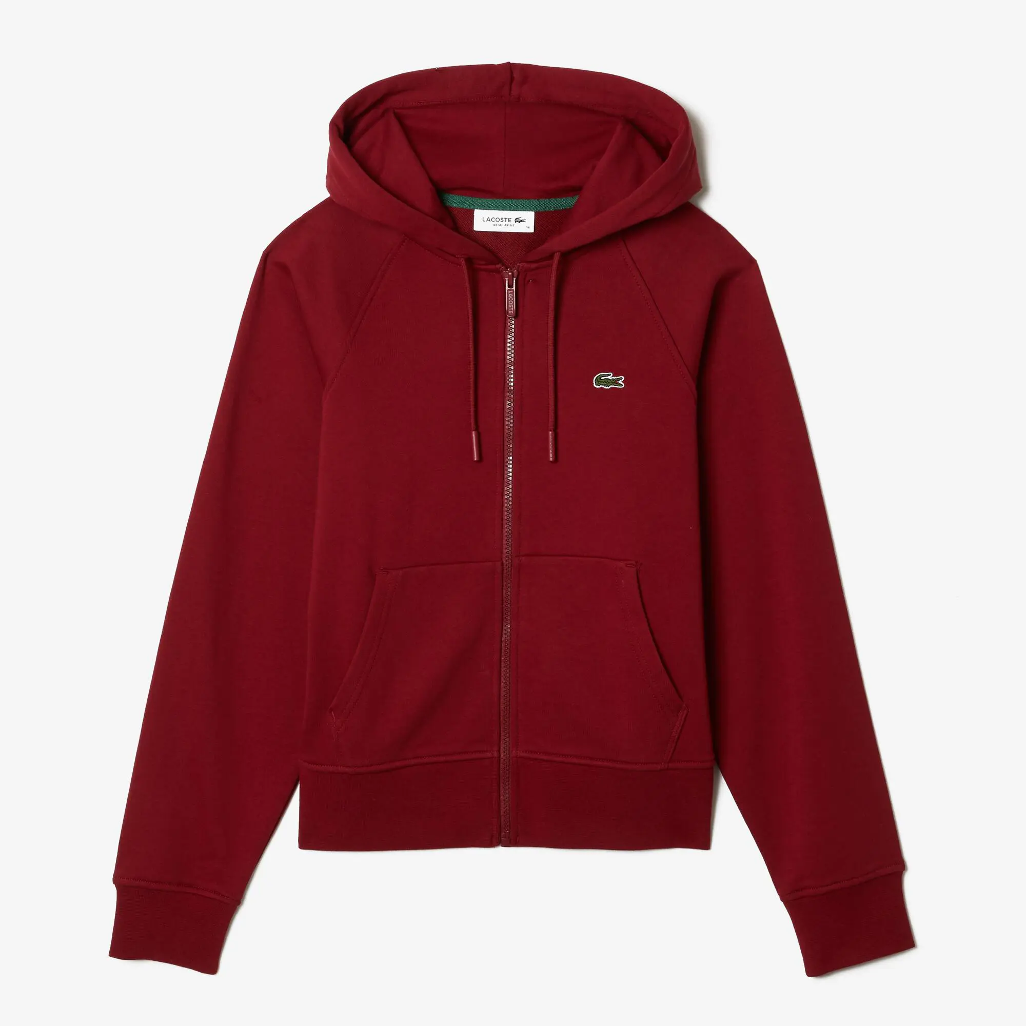 Lacoste Women's Lacoste Hooded Organic Fleece Zipped Jogger Sweatshirt. 2