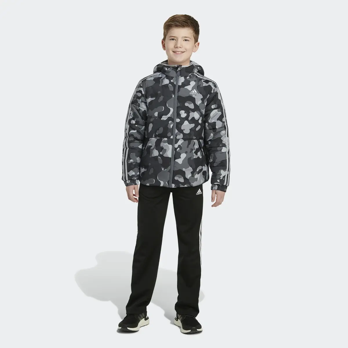 Adidas Camo Allover Print Puffer Jacket. 1