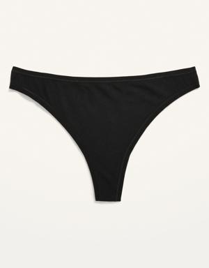 Supima&#174 Cotton-Blend Thong Underwear for Women black