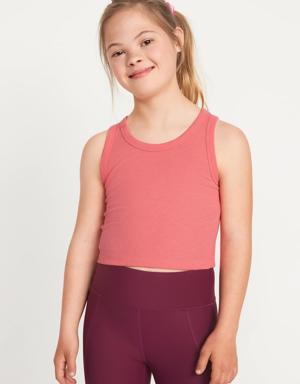 Cropped UltraLite Rib-Knit Performance Tank for Girls red