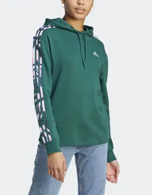 Vibrant Print 3-Stripes Hoodie