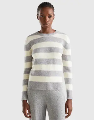 striped sweater in pure shetland wool