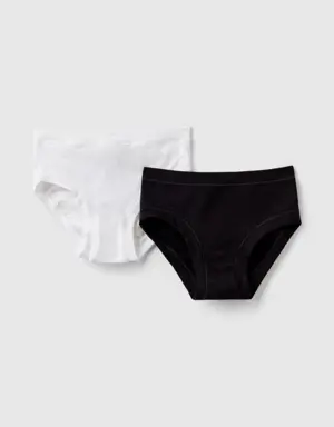 two underwear in stretch organic cotton