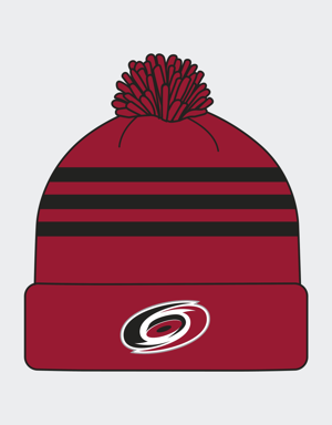 Hurricanes Cuffed Pom Beanie