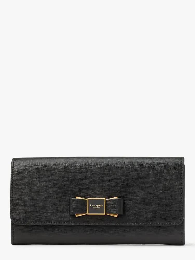 Kate Spade Morgan Bow Embellished Flap Continental Wallet. 1