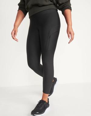 Old Navy High-Waisted PowerSoft 7/8-Length Cargo Leggings for Women black