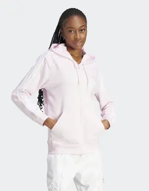 Adidas Veste à capuche entièrement zippée en molleton à coupe standard Essentials 3-Stripes. 2 Adidas Veste à capuche entièrement zippée en molleton à coupe standard Essentials 3-Stripes. 2
