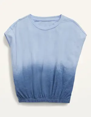 Dolman-Sleeve Cropped Dip-Dye T-Shirt for Girls purple
