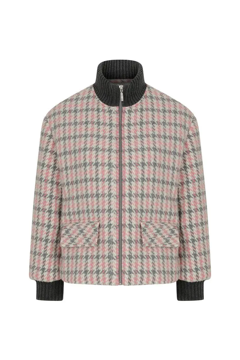 Roman Plaid Pink Gray Coat - 4 / ORIGINAL. 1