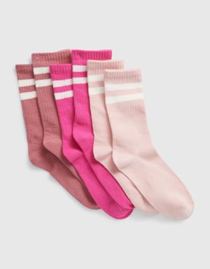 Kids Organic Cotton Stripe Crew Socks (3-Pack) multi