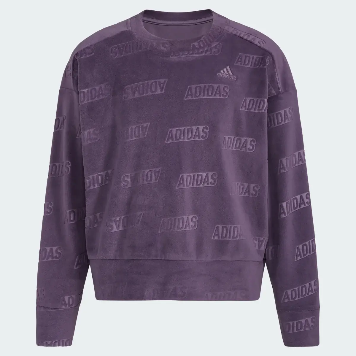 Adidas Long Sleeve Velour Crewneck Pullover. 3