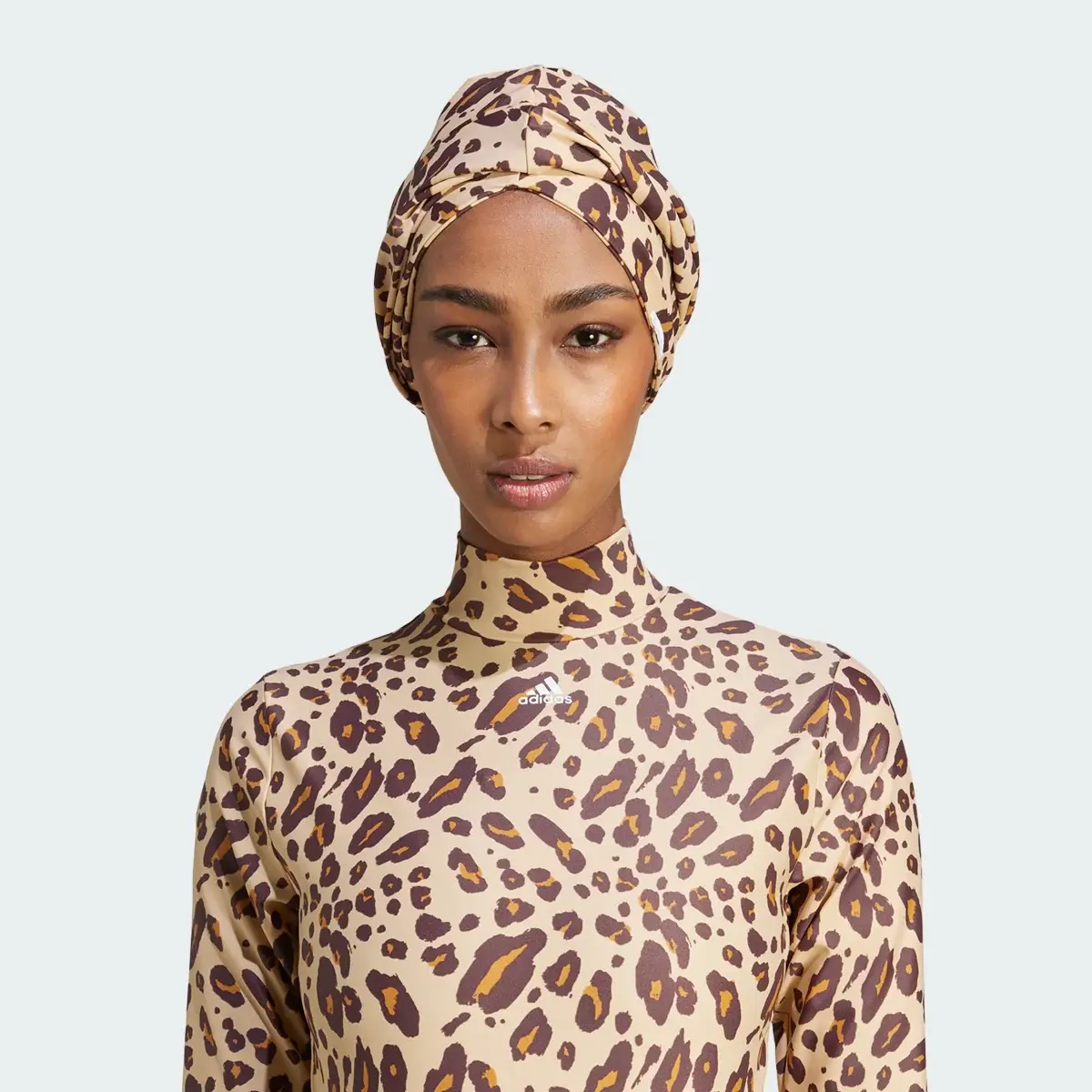 Adidas Solid / Animal-Print Reversible Turban. 1