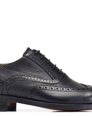 Siyah Klasik Bağcıklı Kösele Erkek Ayakkabı -11389-