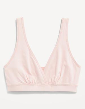 Maternity Cross-Front Cotton Nursing Bralette pink