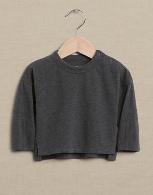 Brushed Long-Sleeve T-Shirt for Baby + Toddler gray