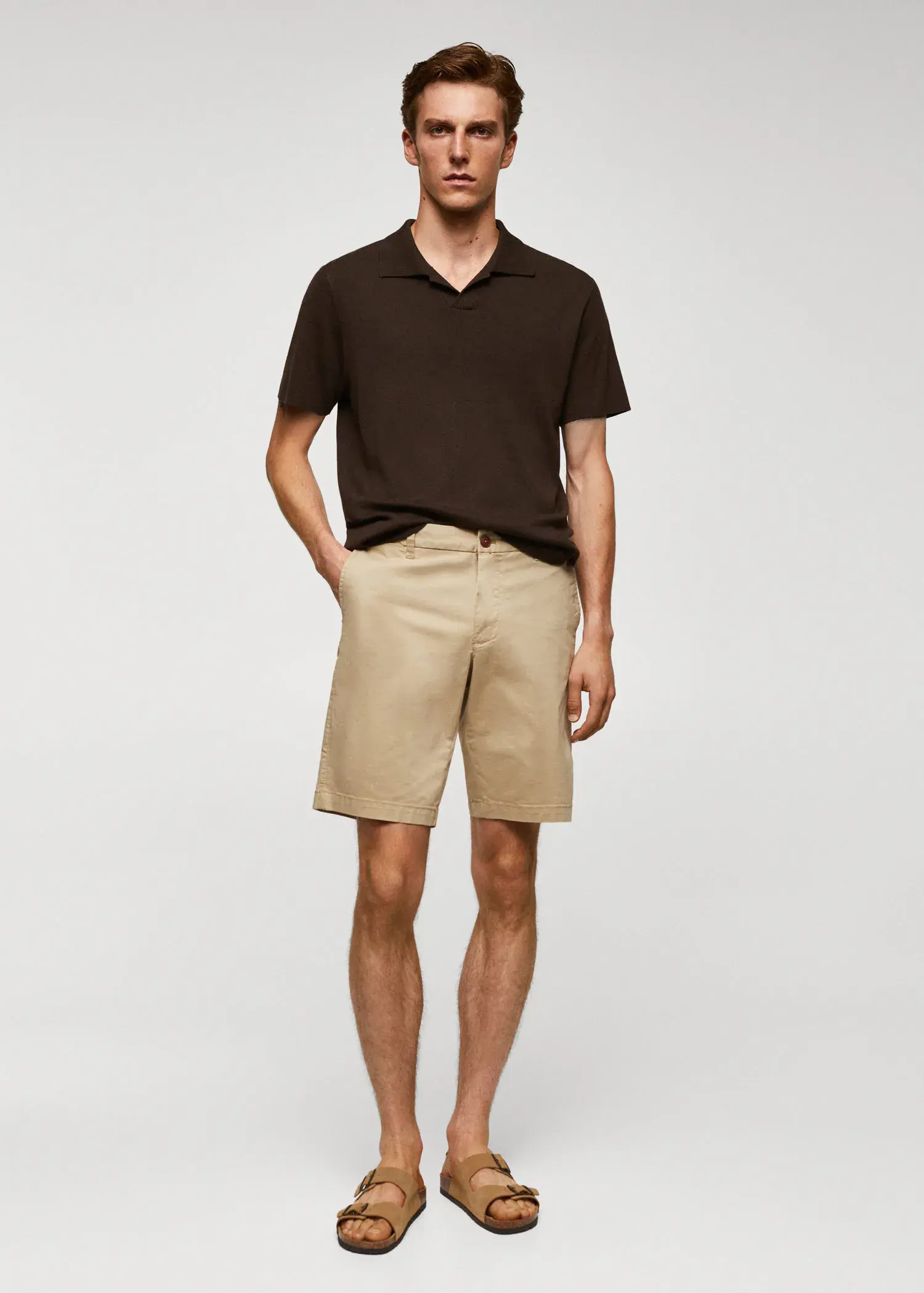 Mango Slim fit chino cotton Bermuda shorts. 1