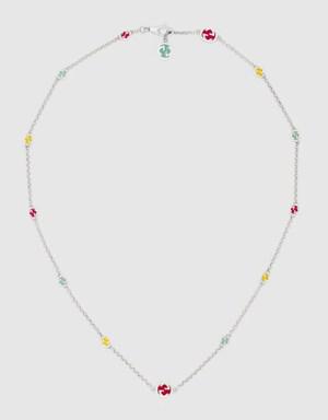 Interlocking G necklace with multicolor enamel